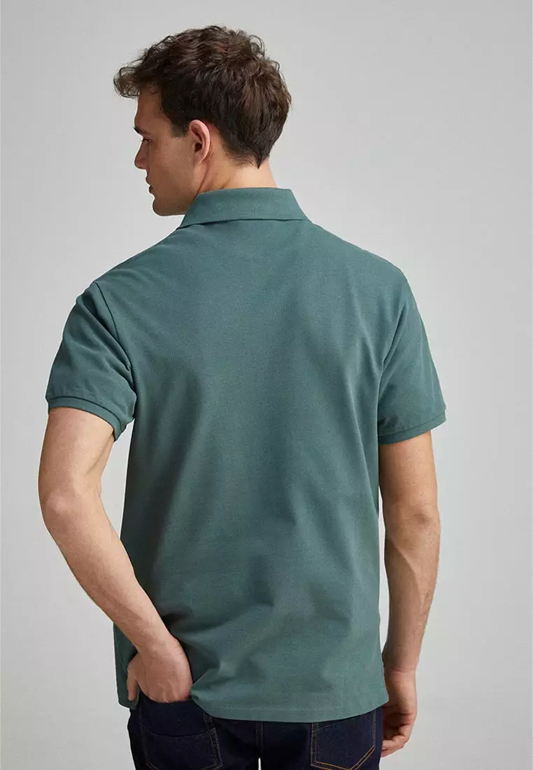 Slim Fit Contrast Piqué Polo Placket