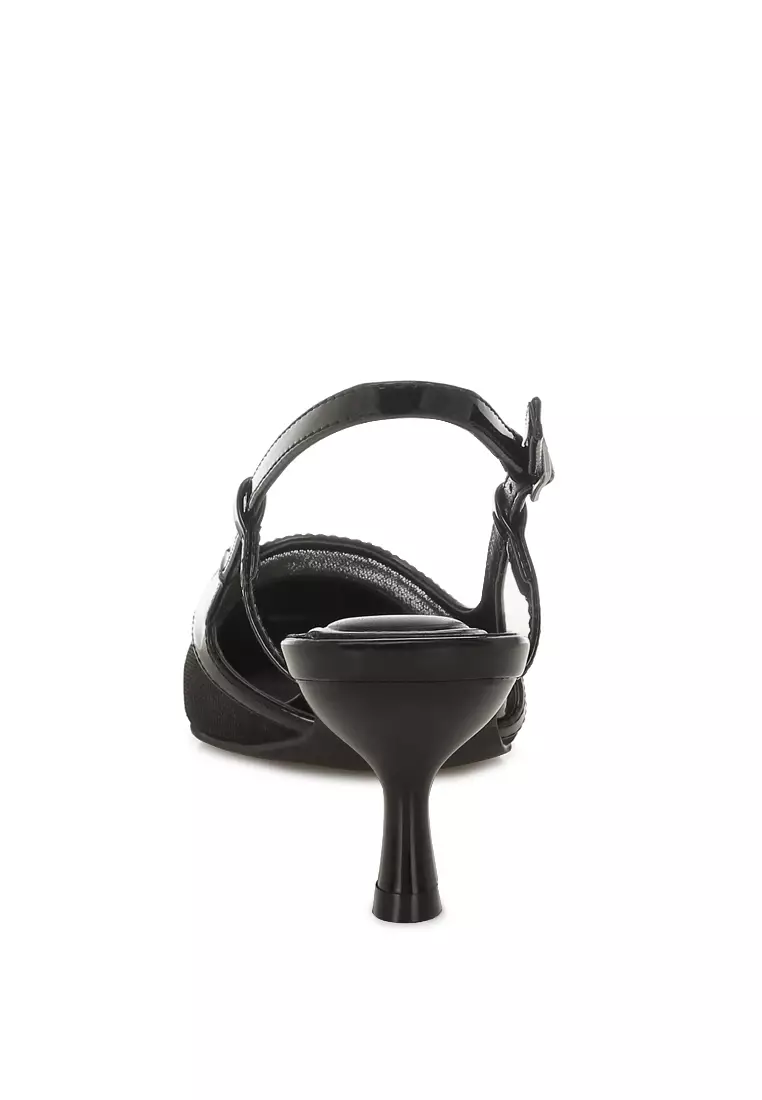 Mesh Slingback Sandals in Black
