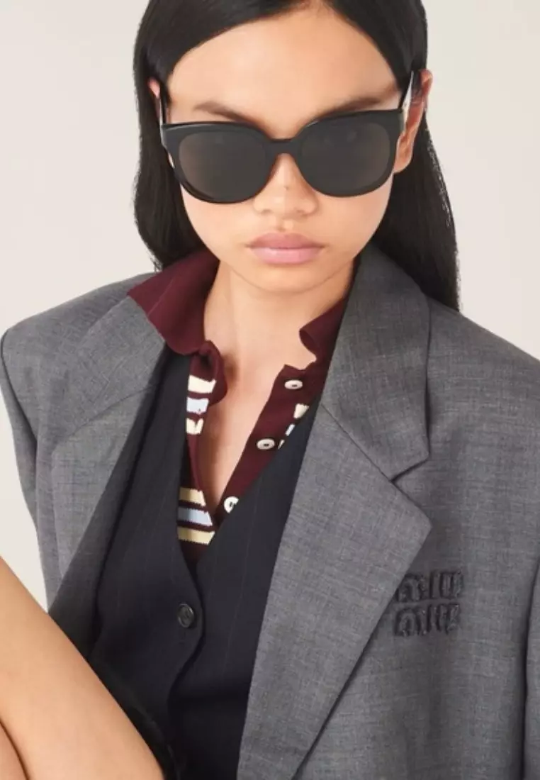 サングラス MIU MIU Woman Sunglasses Black 08ZS 1AB5S0 MIU MIU 08ZS/1AB5S0 - Sunglasses