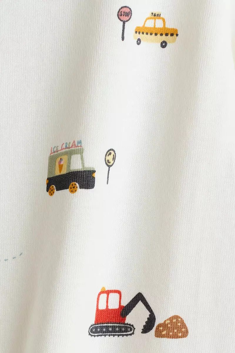 Printed cotton sleepsuit
