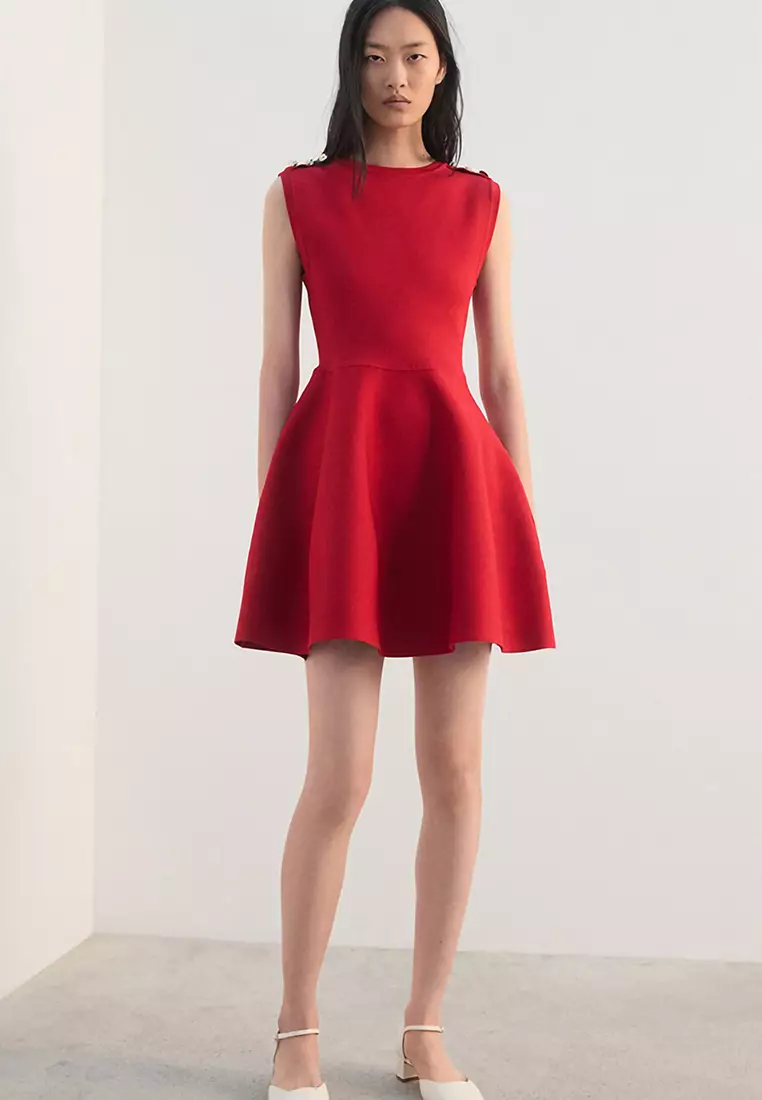 Buy Mango Peplum Knit Dress With Buttons 2026 Online | ZALORA