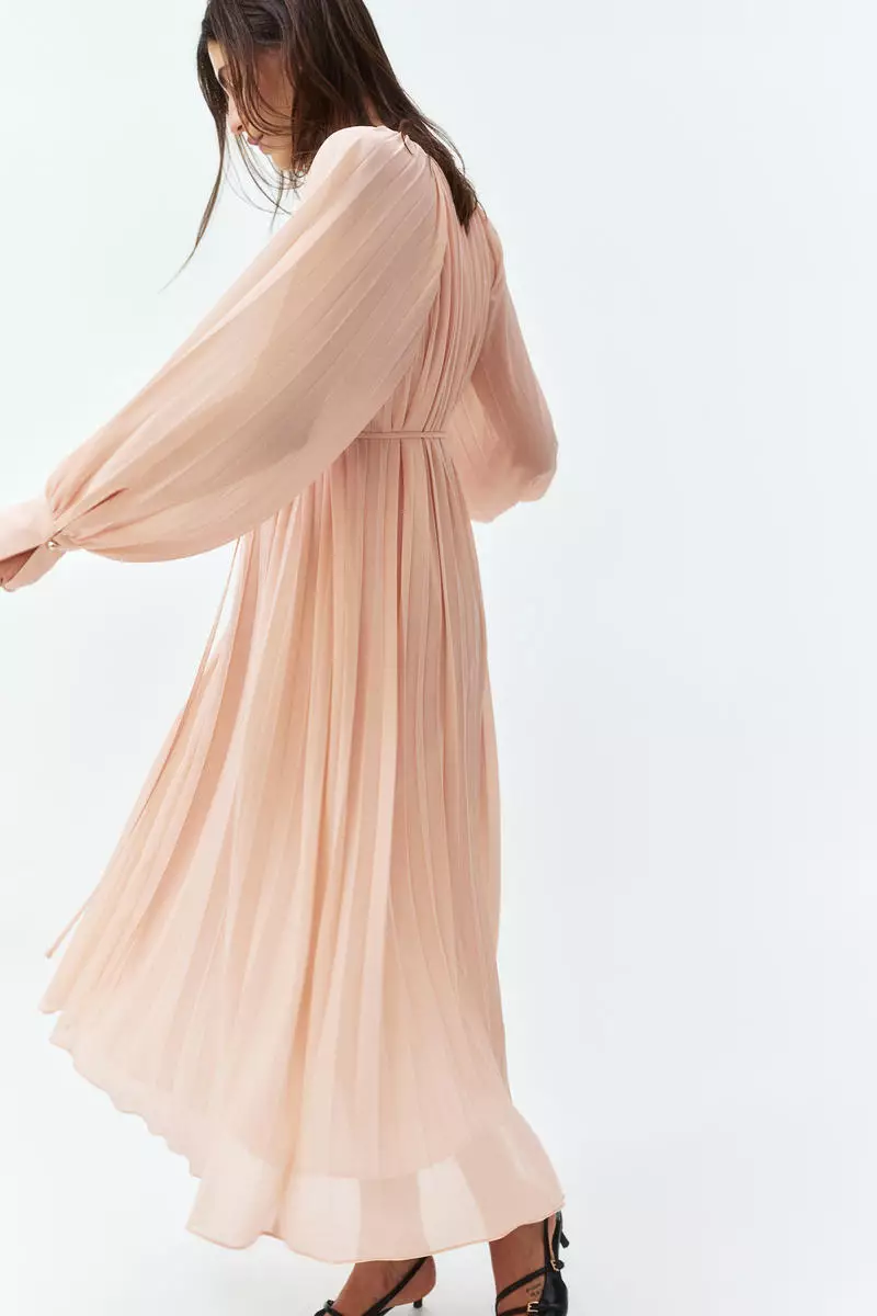 Pleated chiffon dress