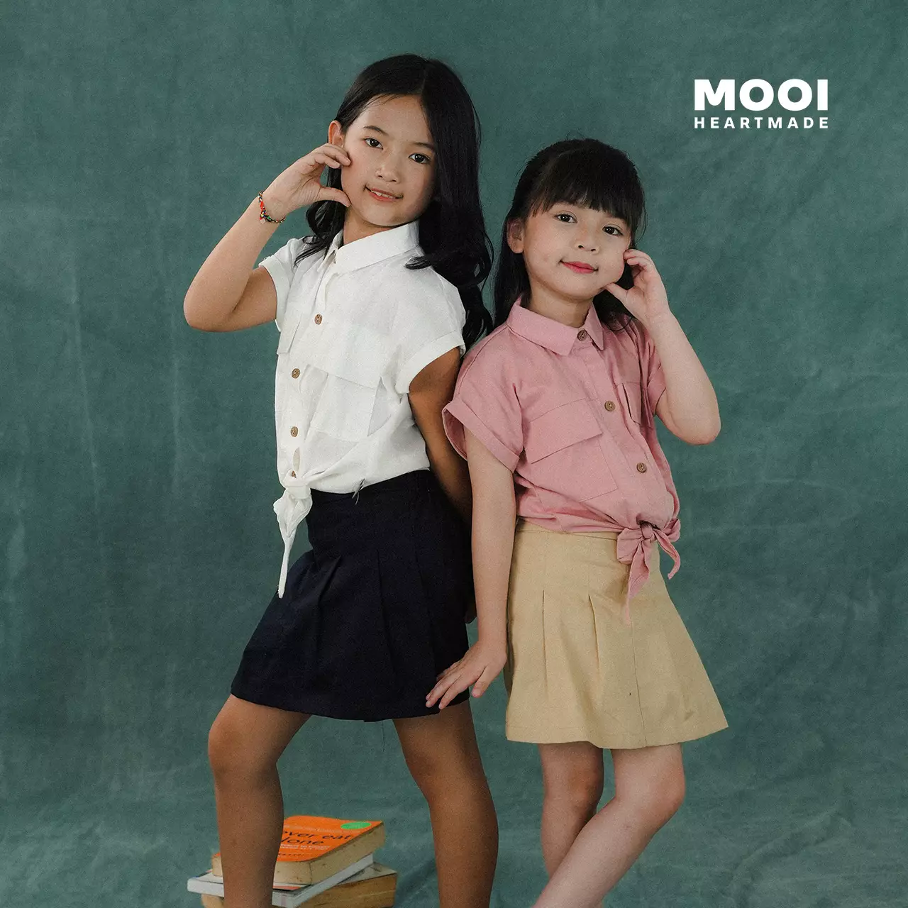 Mooi Atasan Anak Perempuan Izzy Top - Dusty Blue