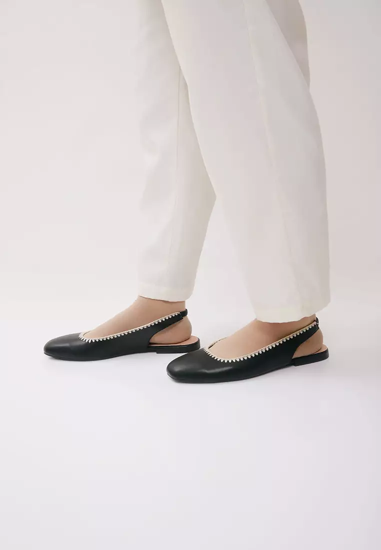 Sofia Manara Slingback Flat Black