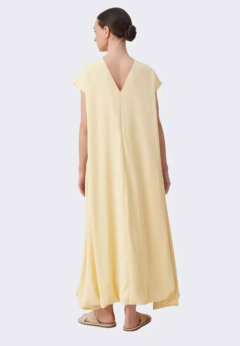 Women's Cap Sleeve Bubble Hem Maxi Dress