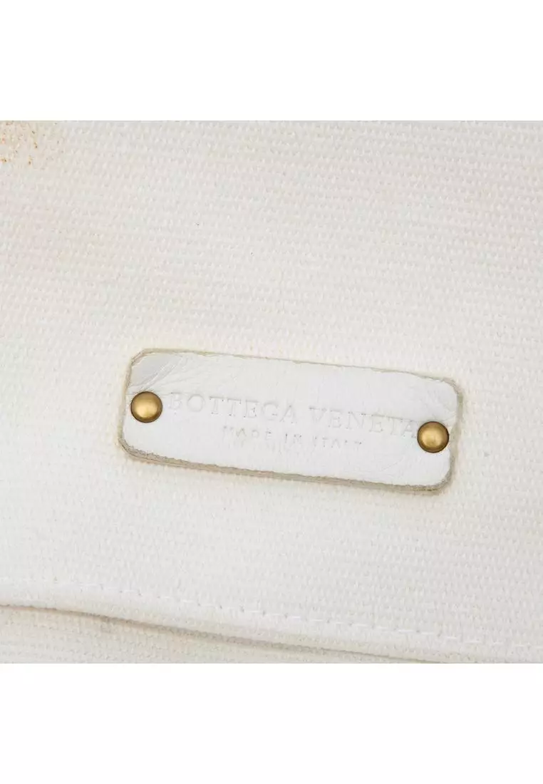 Pre-Loved Bottega Veneta Canvas Braided Tote