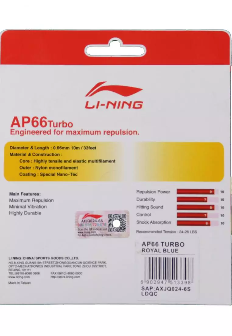 Li-Ning Badminton String AP66 Turbo - AXJQ024-6