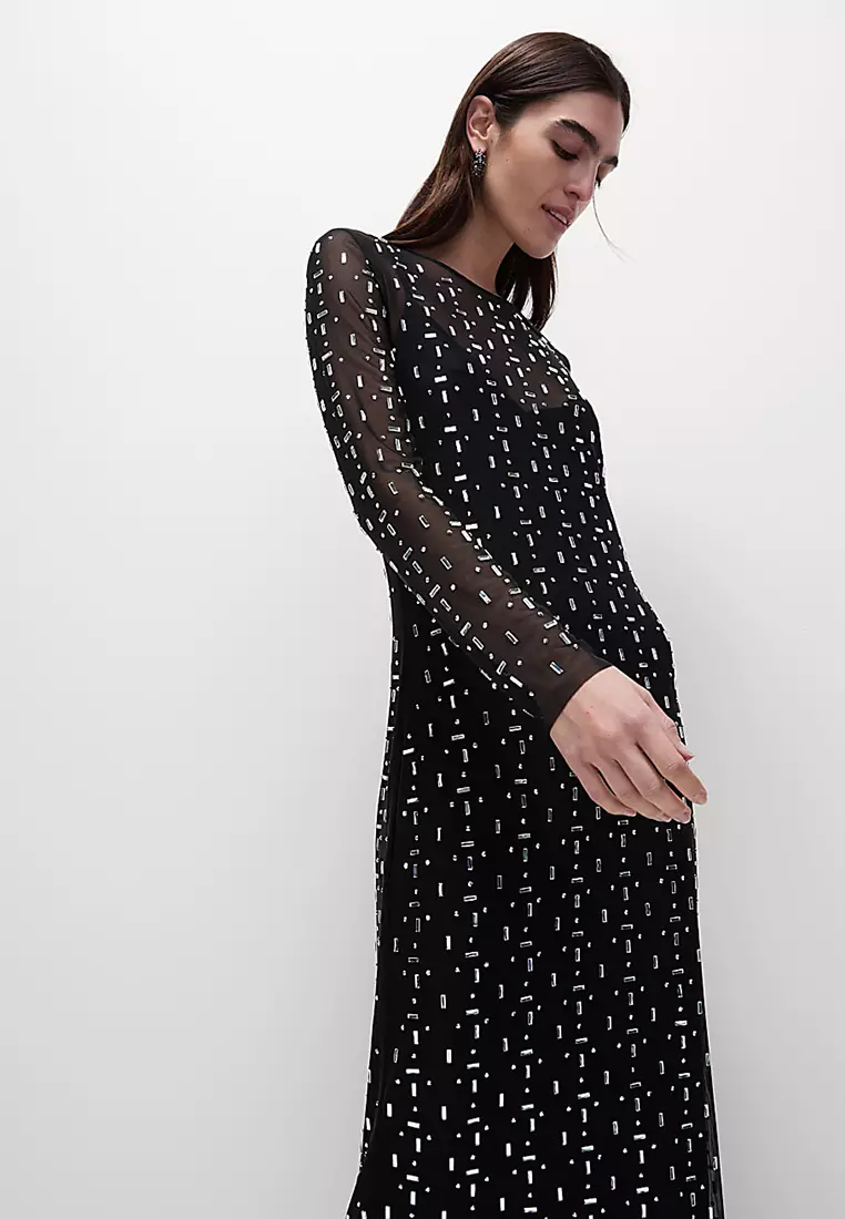 Embellished Midaxi Column Dress