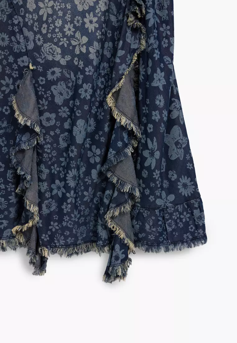 Denim ruffle dress