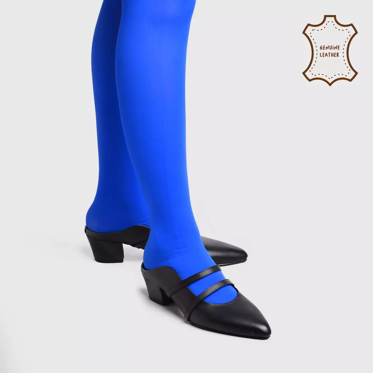 Scotty Heels Genuine Leather Black