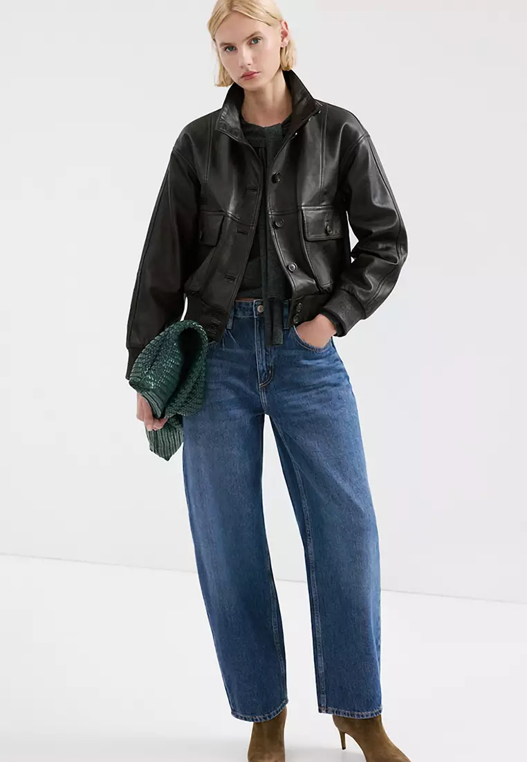High-Waisted Barrel Jeans