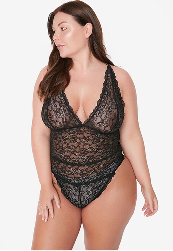 Buy Trendyol Plus Size Lace Bodysuit 2023 Online | ZALORA Singapore