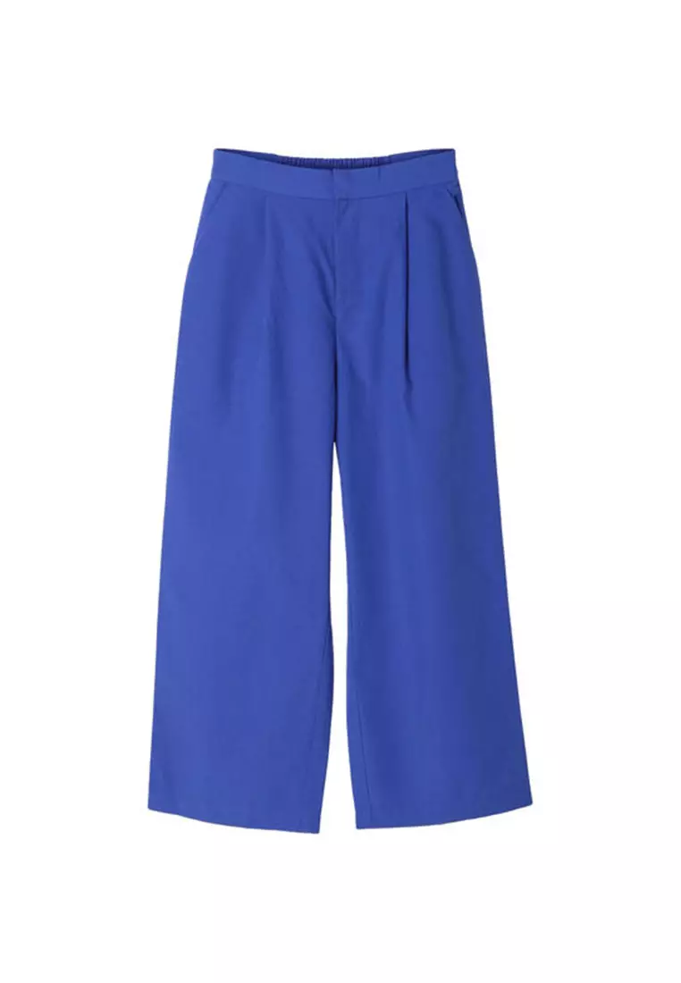 Green Parks - Tsuji Cotton Linen Blend Tuck Pants Royal Blue