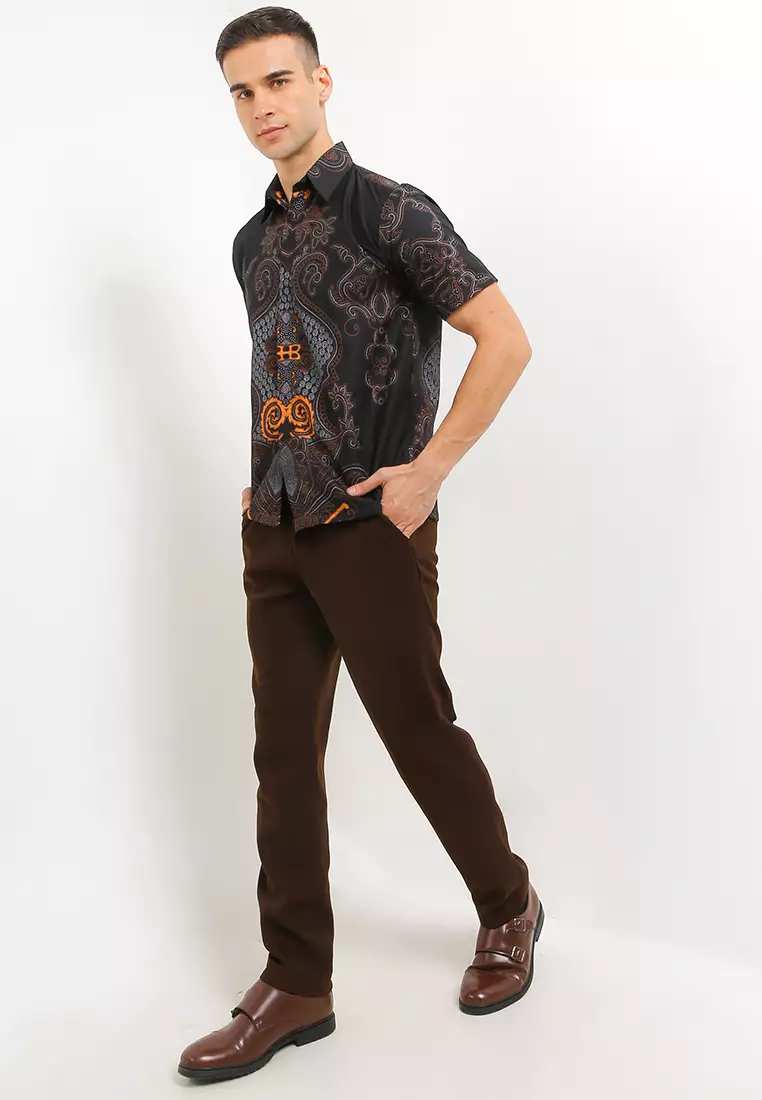 Abinawa Kemeja Batik Exclusive Premium Pria Casual Modern Lengan Pendek