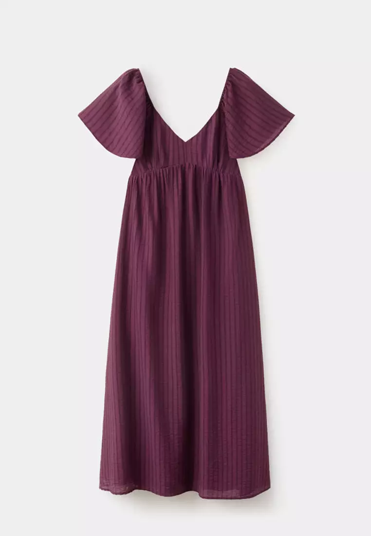 Textured Dress With Gathered Detail