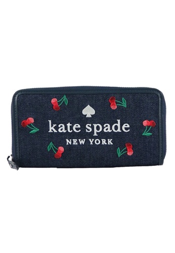 Kate Spade 藍色 Kate Spade Large Ella Cherry K6151 Continental Wallet In Blue Multi 5D24FAC18559FFGS_1