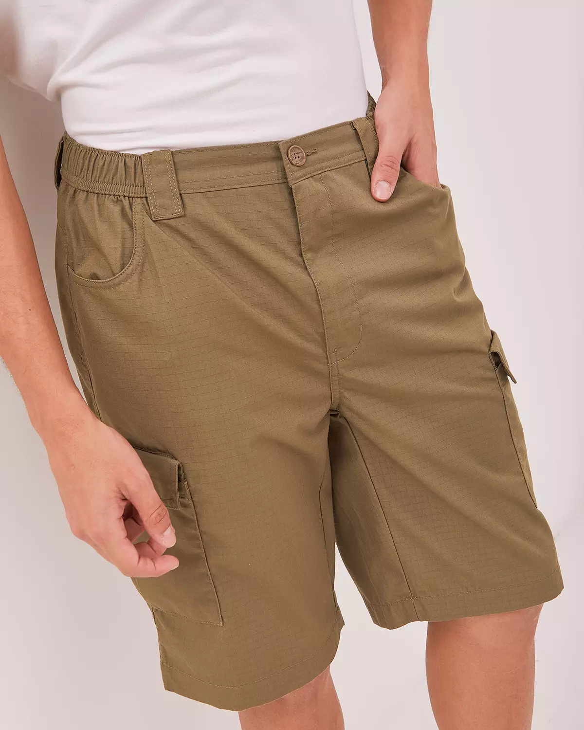 OLIVE GREEN RIPSTOP CARGO SHORTS