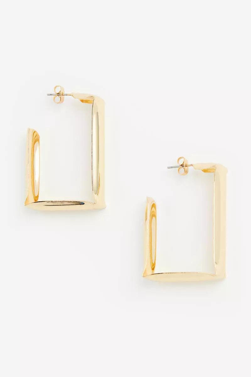 Gold on sale square earring