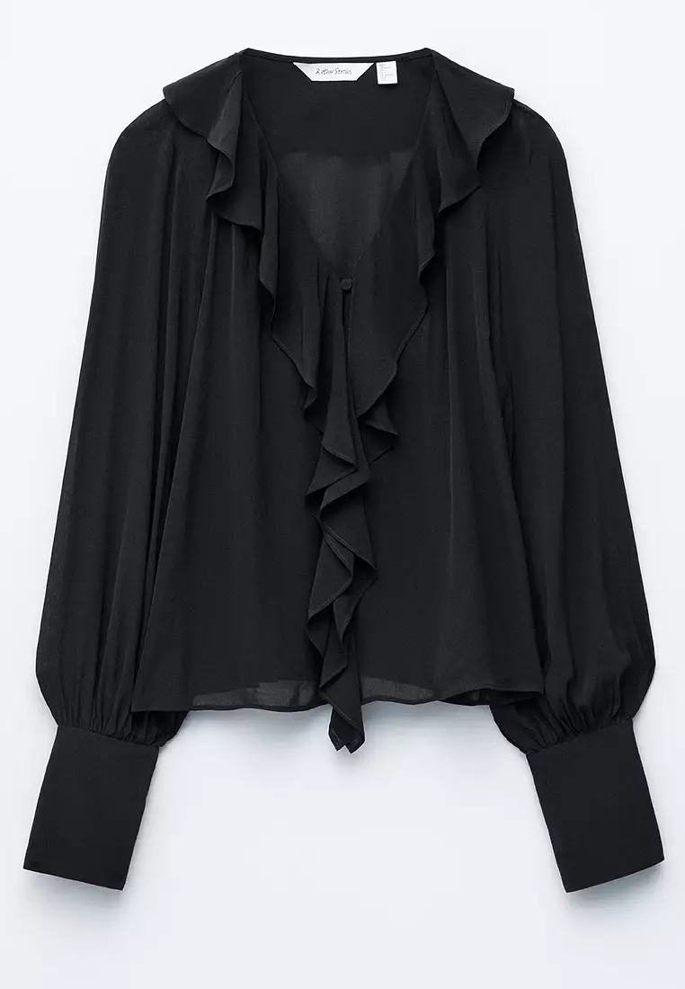 Ruffle V-Neck Blouse
