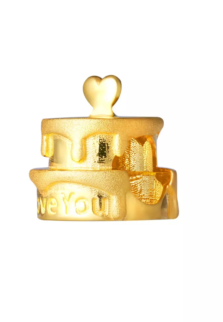 TOMEI Chomel Loving You Cake Charm, Yellow Gold 916