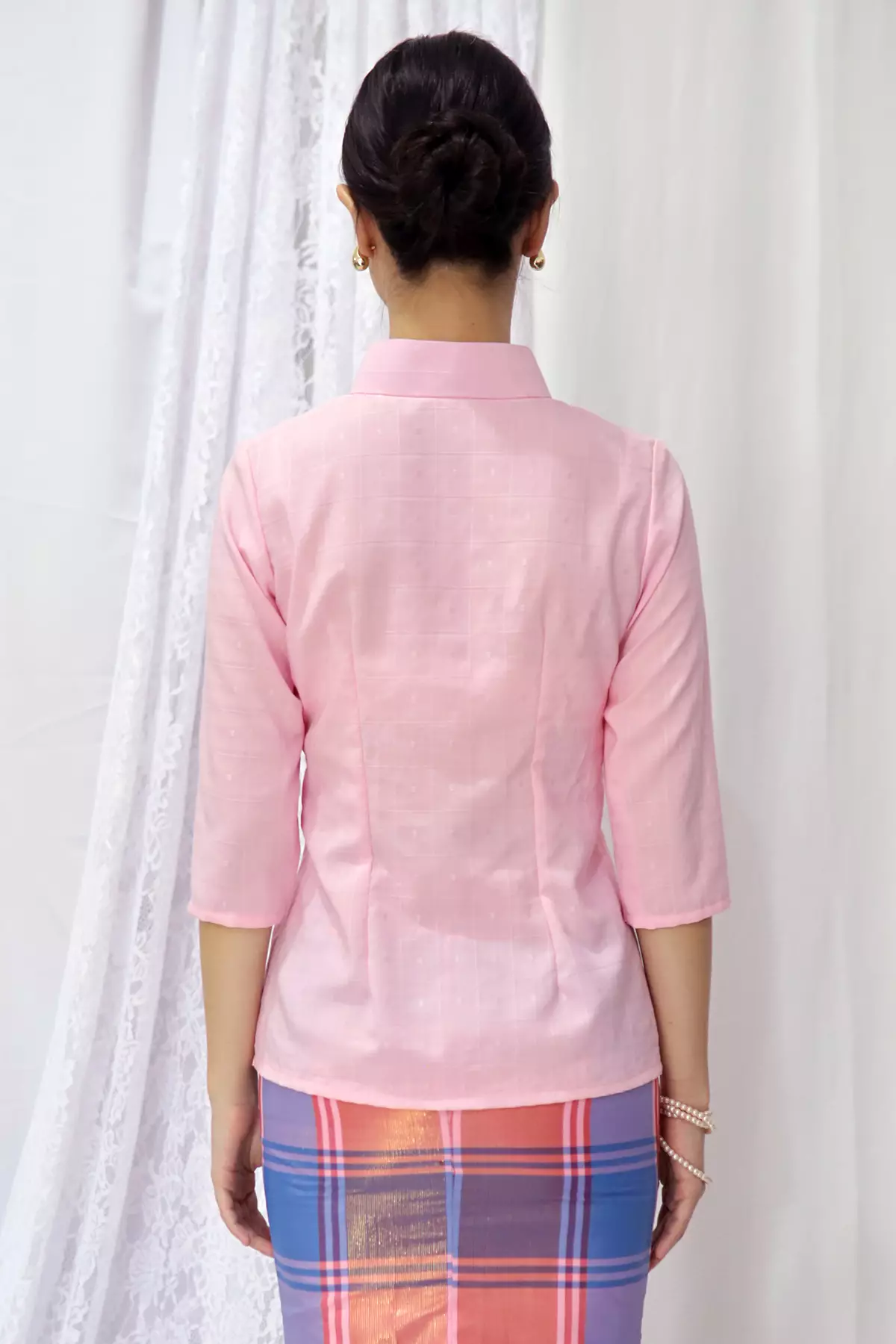 Devika Pink Emboss Kebaya Janggan