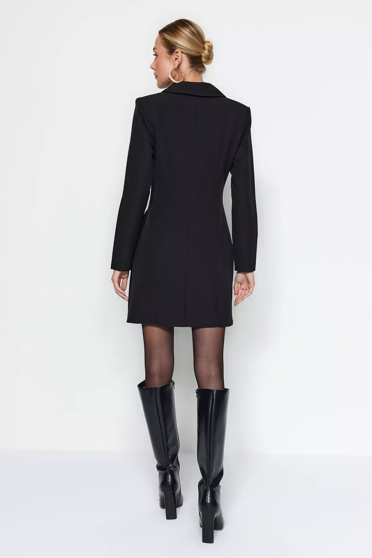 Pleated Woven Jacket Dress