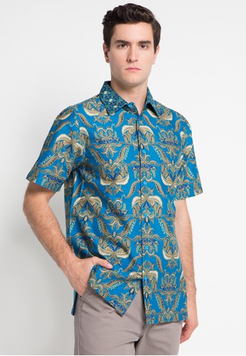 Jual Batik Solo Short Sleeve Cotton Print Shirt Original 