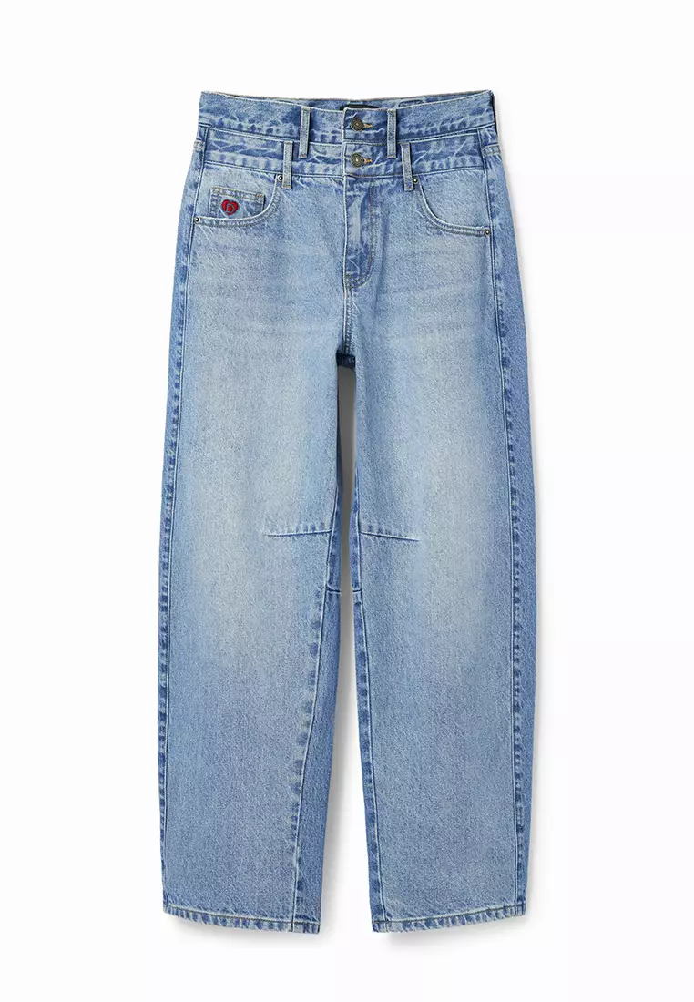 Desigual Woman Double-waistband balloon jeans.