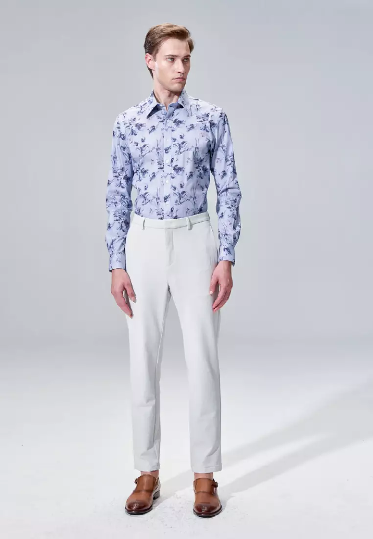 Deep Purple Floral Slim Fit Shirt