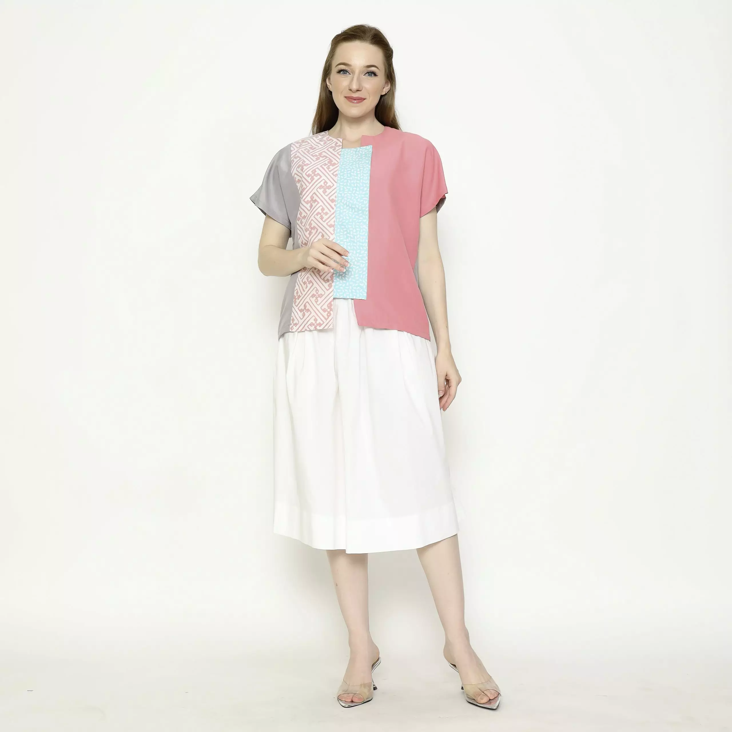 Blouse Batik Wanita - Bhatara Batik Novina - Atasan Batik Modern Lengan Pendek