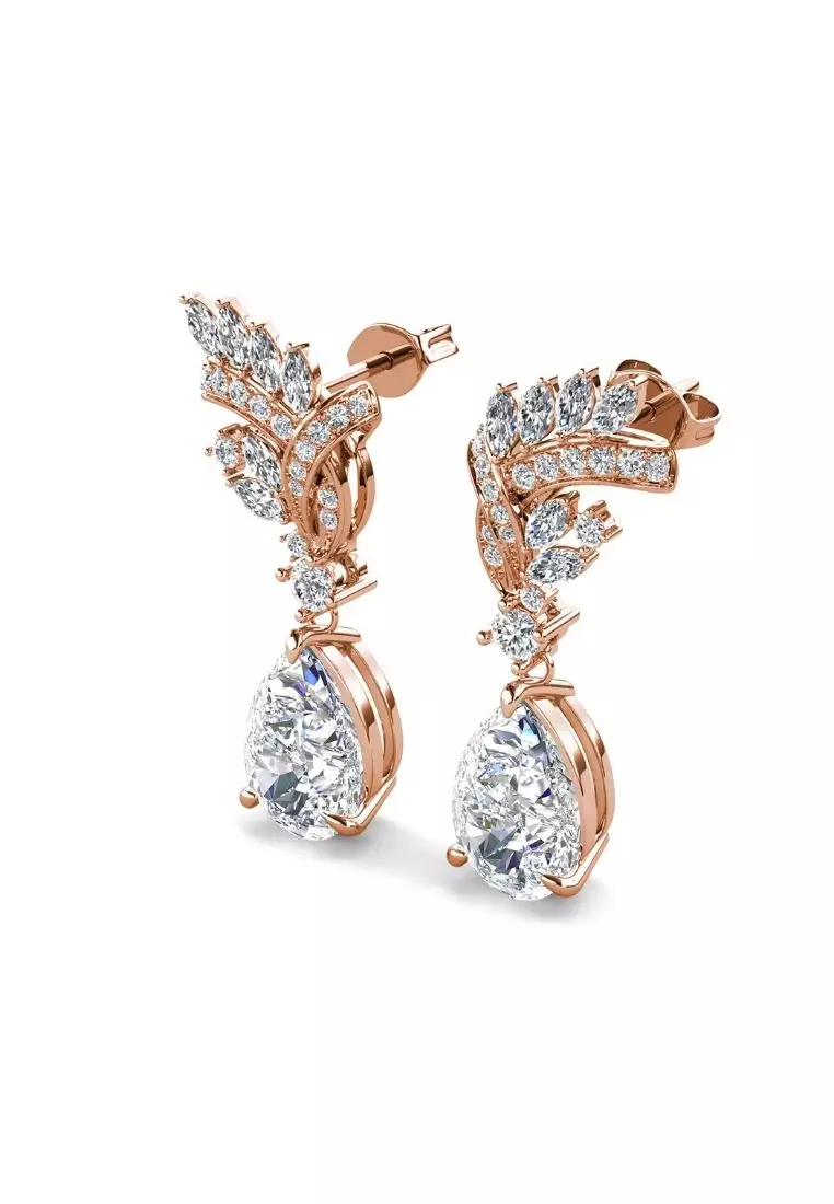 Her Jewellery Evageline Earrings - Crushed Ice Stone made with High-carbon diamond & Zircons