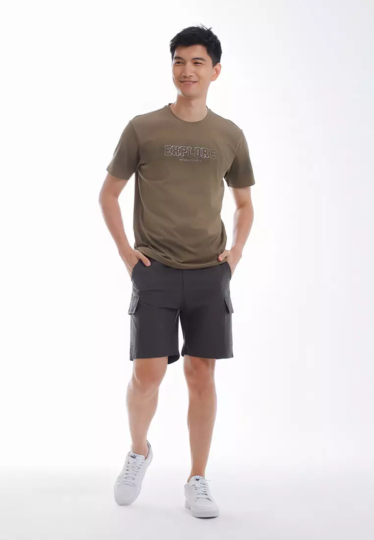 Forest Slim Fit Cotton Spandex Short Sleeve T Shirt Men - 24109-48Olive