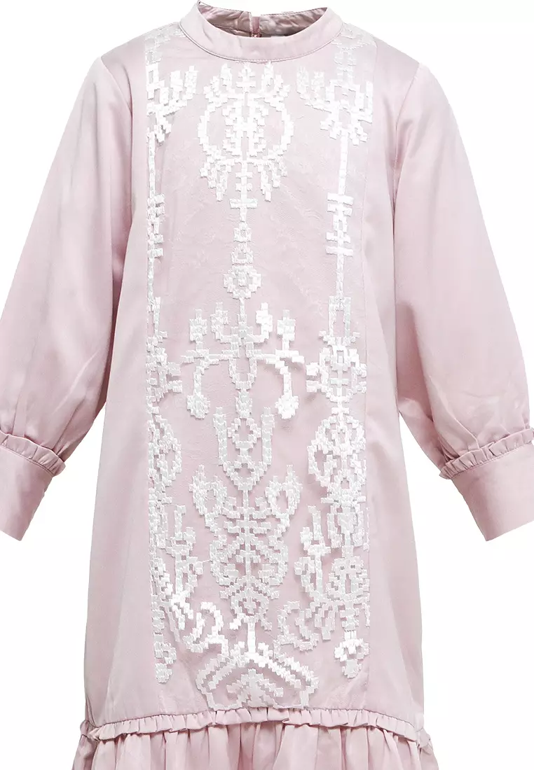 MFMW Lil Safiya Dress Brukat Anak Dusty Pink