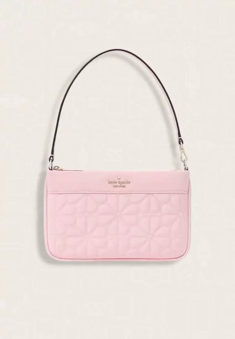 Kate Spade Spade Flower Quilted Fabric Convertible Wristlet Pink Horizon
