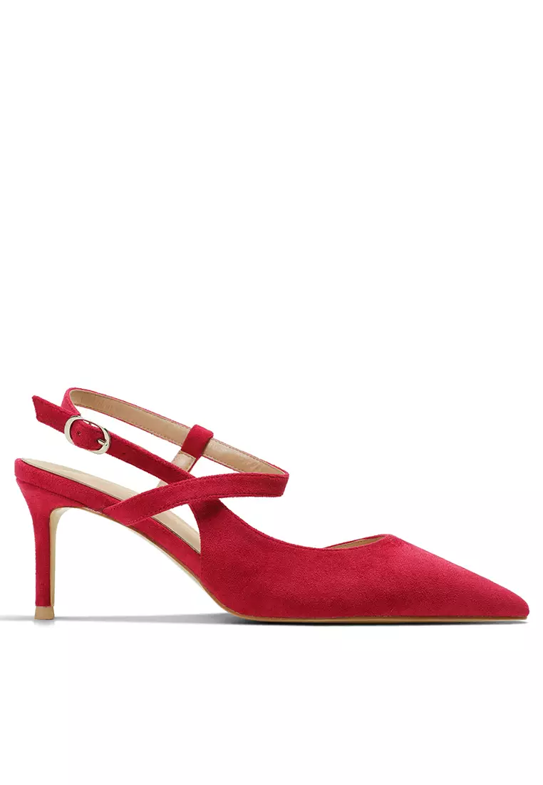 Red suede deals pointed heels