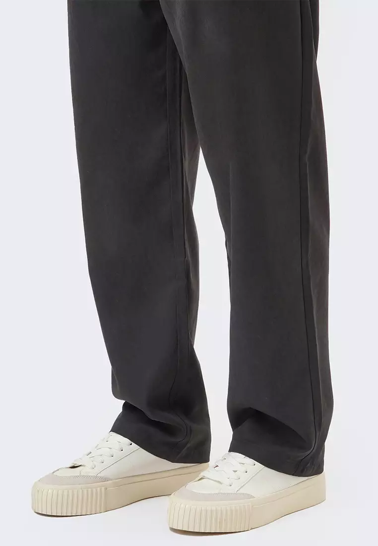 Buy Bocu Men's Sueded Straight Leg Pleated Trousers 2024 Online