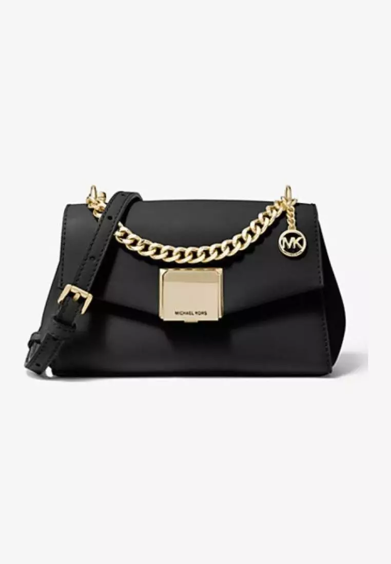 Michael Kors Lita Small Leather Crossbody Bag Black