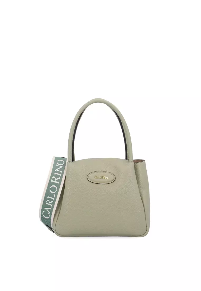 Buy Carlo Rino CR Petite Script Top Handle Bag - Green 2026 Online | ZALORA
