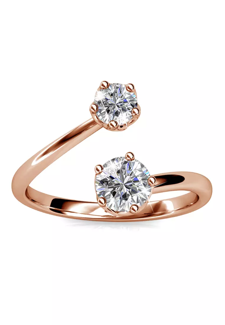 Split Crystal Clear Personality Ring Embellished with SWAROVSKI® crystals