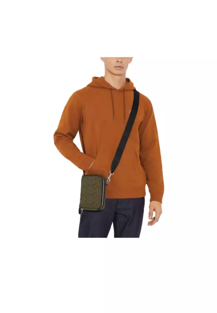 Coach Stanton Crossbody Bag In Signature Jacquard In Olive Drab Utility Green CH097