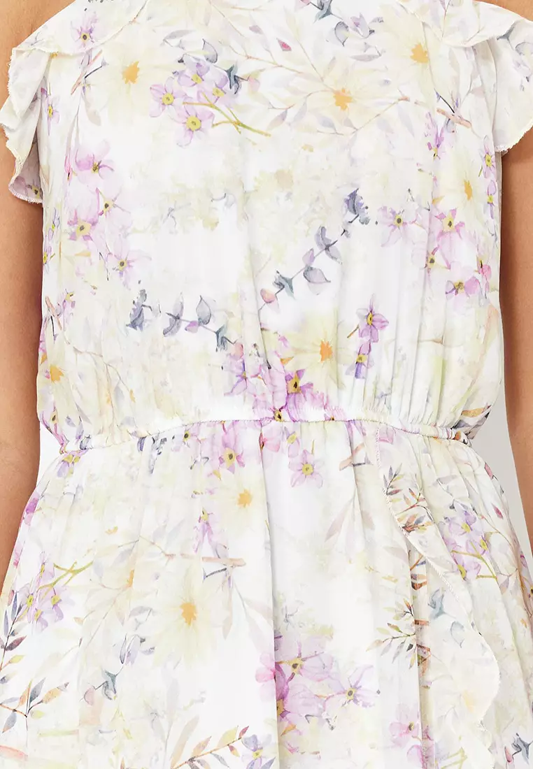 Floral Pattern Midi Dress