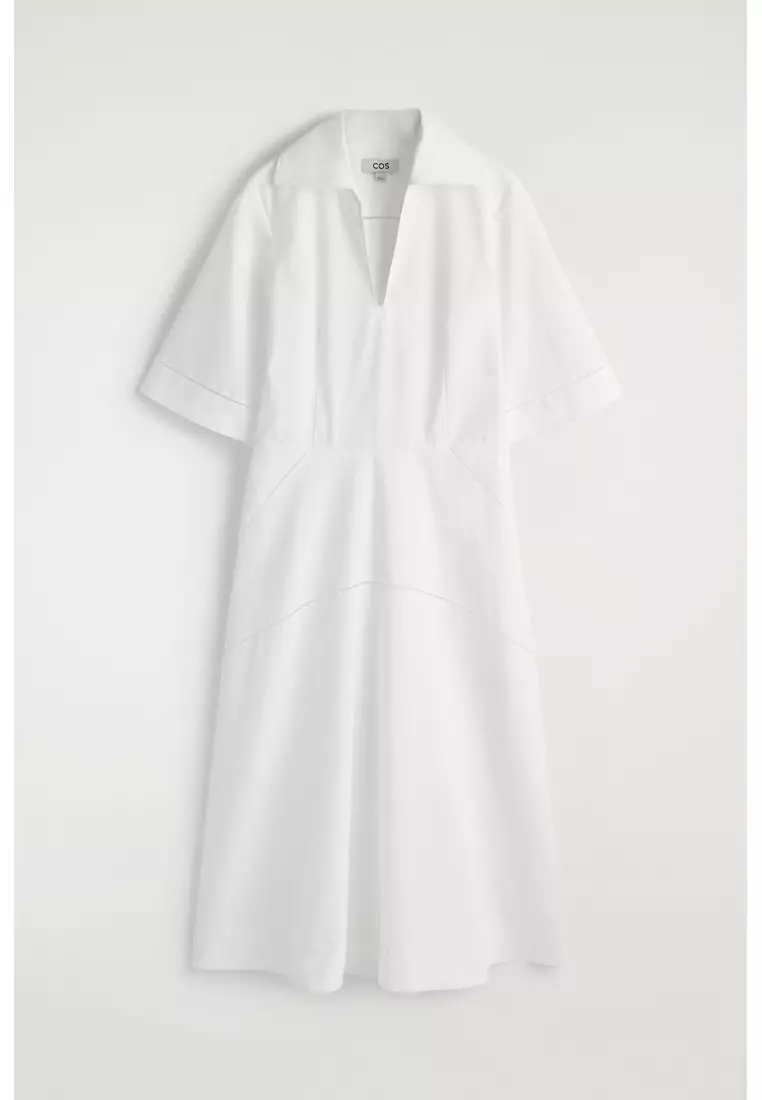 EMBROIDERED PIMA COTTON MIDI DRESS