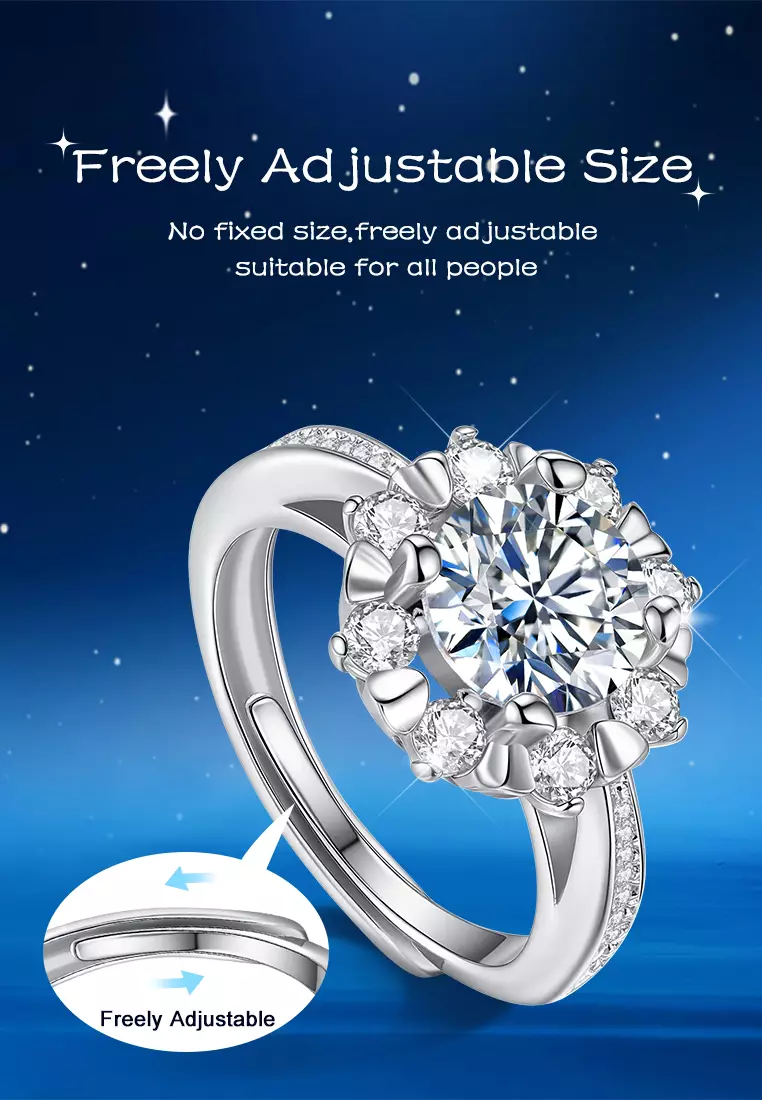 Cincin Wanita Original R003 Berlian Perhiasan Cewek Luxury Fashion Free Size Anti Luntur Dilapisi Platinum