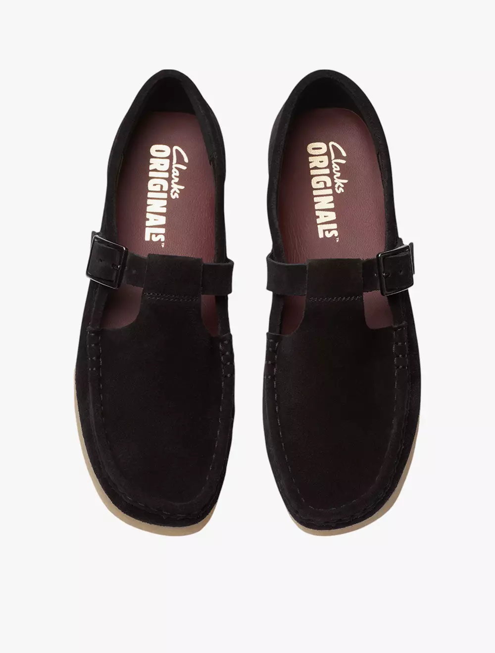 Clarks Wallabee T Bar Black Sde