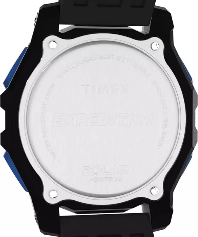 Jam Tangan Pria Timex Expedition Ridge Solar Chronograph Digital Dial Black Silicone Strap TW4B33900V5 Original