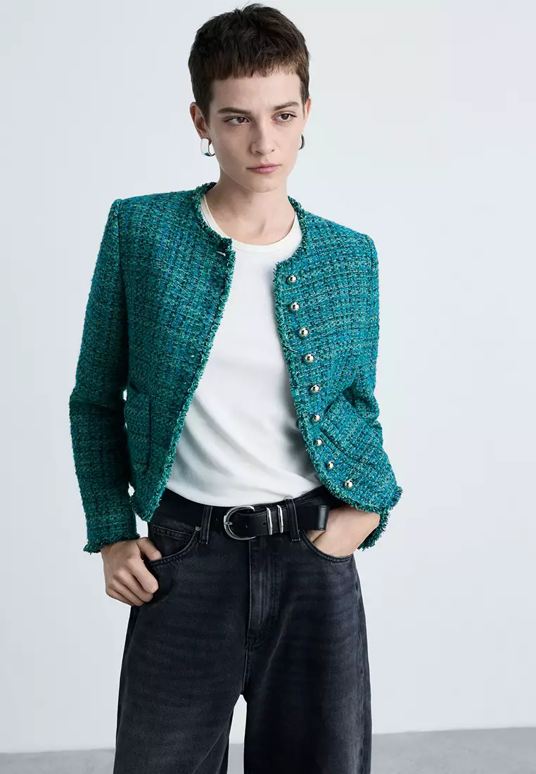 ジャケット・アウター raughlow cocoon tweed jaket(navy) cocoon tweed jaket(navy) ご注文から一週間前後で発送 | roughlow