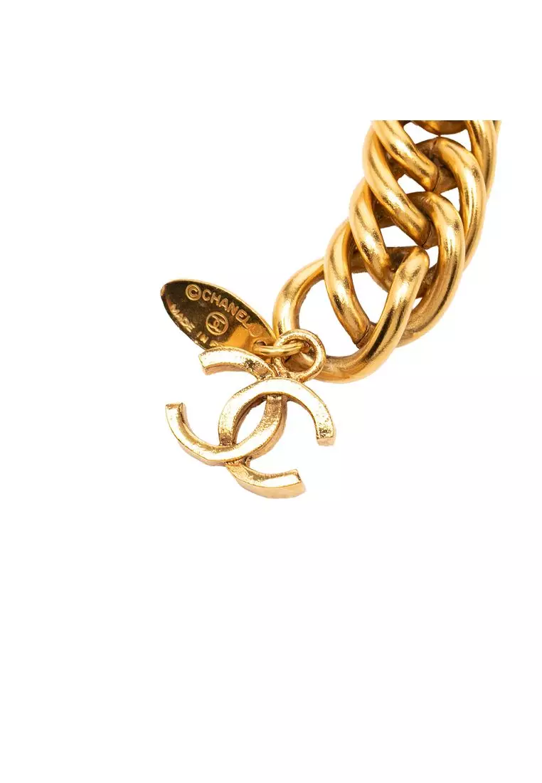 Pre-Loved Chanel Gold Plated Leo Lion Sun Medallion Charm Necklace