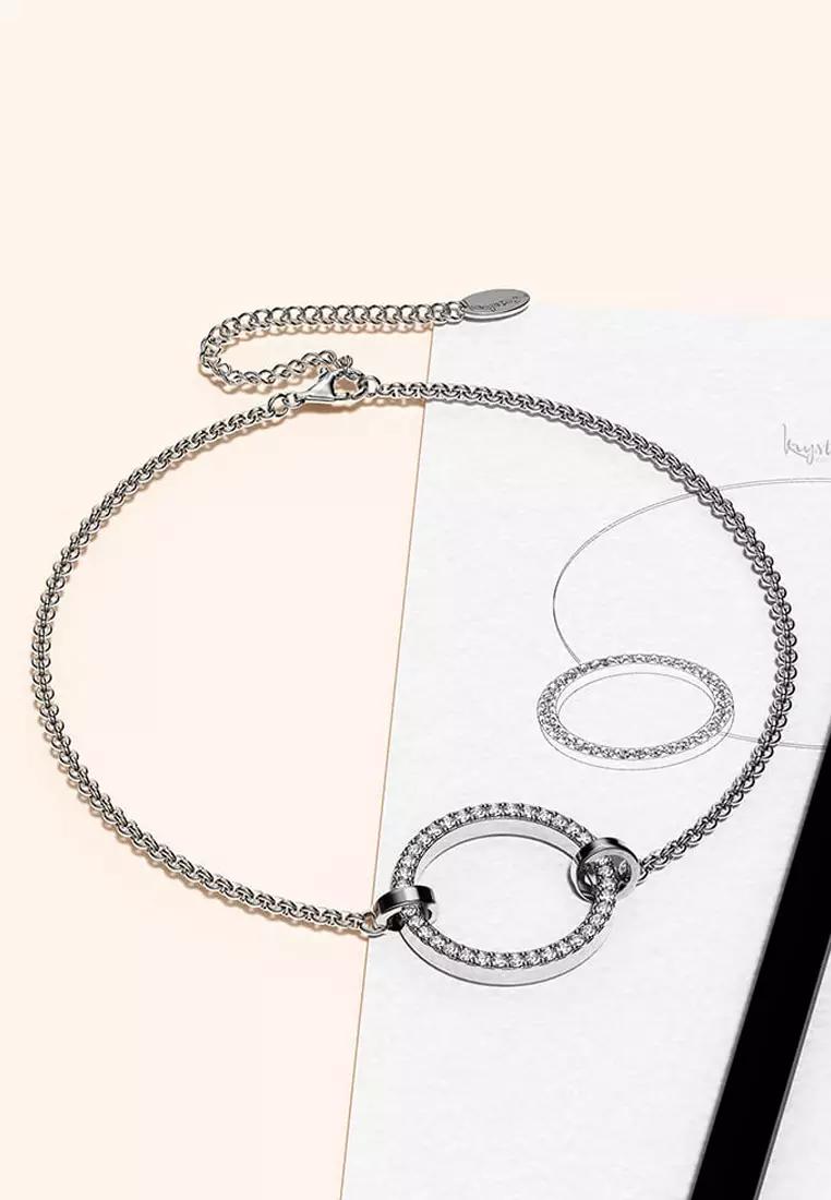 Orbit of Beauty Bracelet Embellished with SWAROVSKI® Crystal in White Gold 