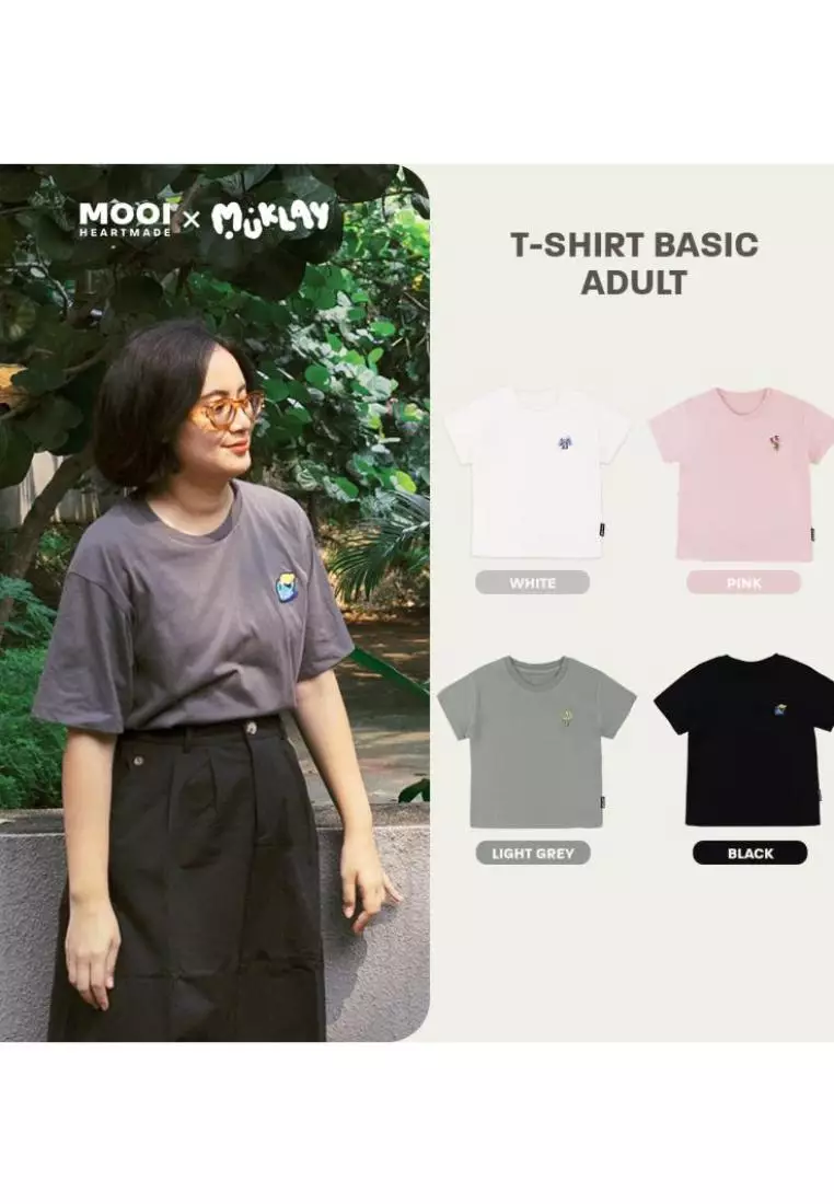 Mooi X Muklay Kaos Dewasa Unisex T-Shirt Basic Adult - White