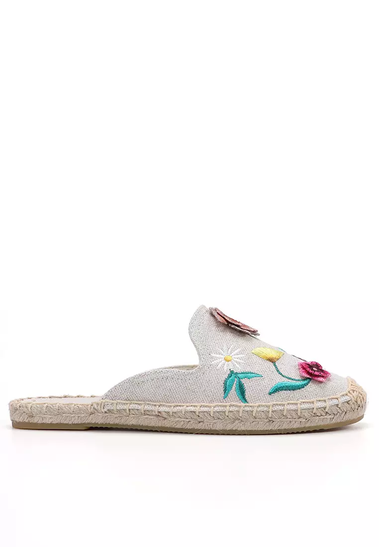 Embroidery Linen Espadrilles HB005